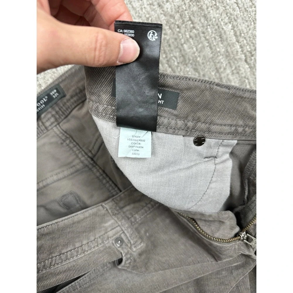 Liverpool Kingston Modern Straight Corduroy Pants Men 36x32 Brown Stretch Chino